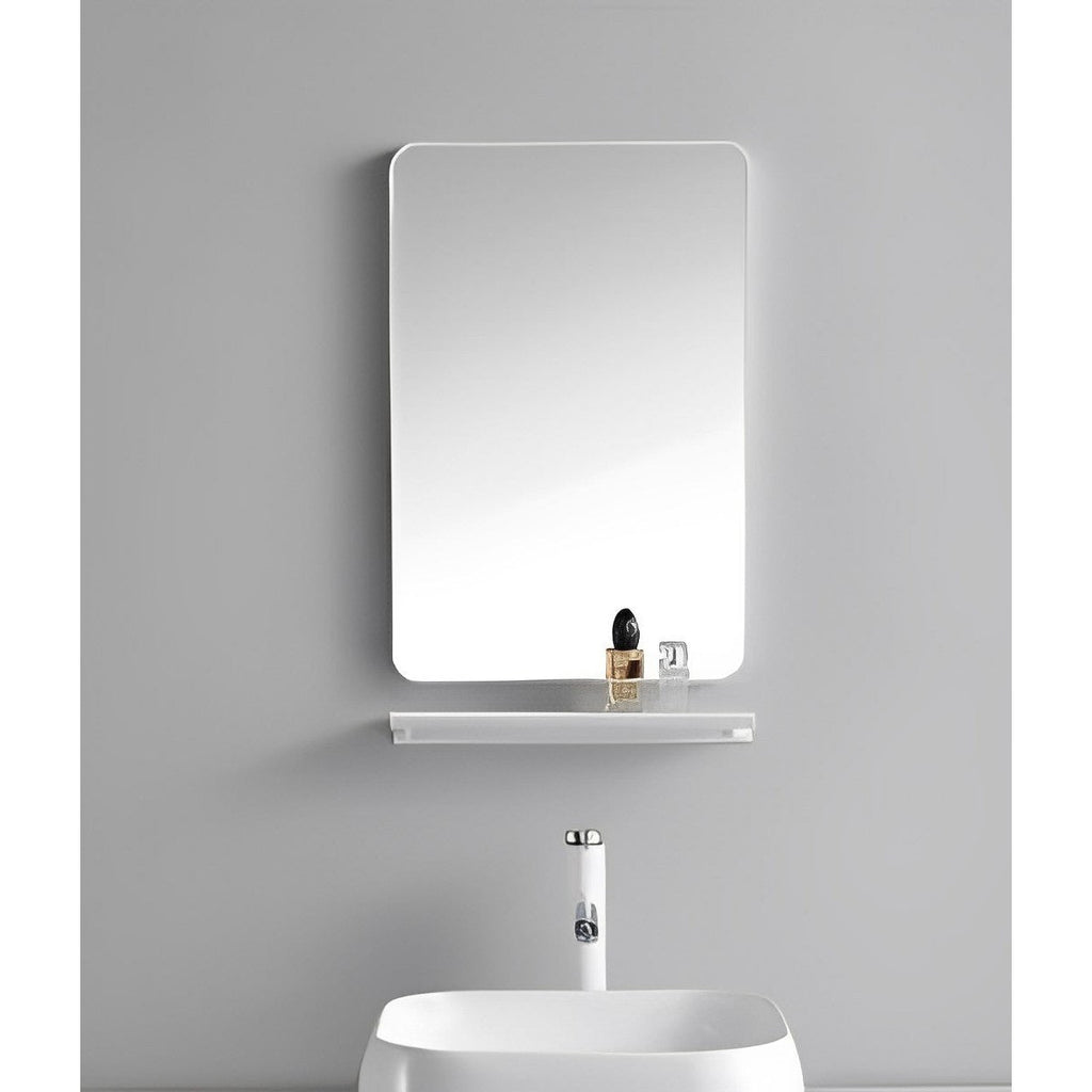 Rectangular Bathroom Mirror with White Aluminum Frame