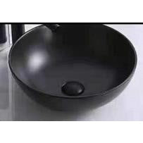 Round Ceramic Vessel Sink – Matte Black Finish 1065B