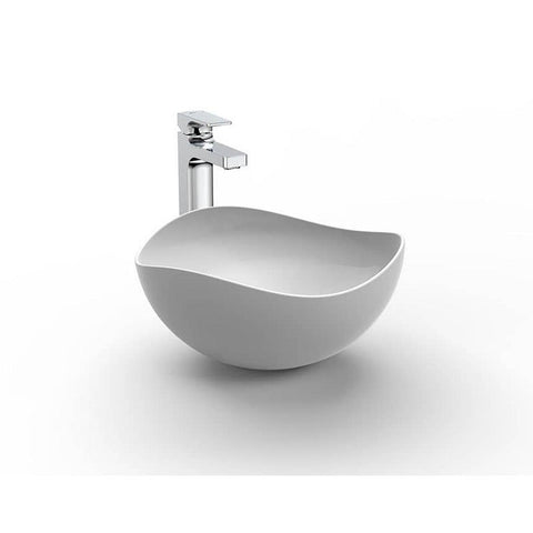 Organic Wavy Ceramic Vessel Sink – White Finish 9675