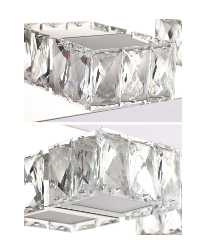 3-Light Crystal LED Wall Fixture – Chrome Finish HT-5199-3