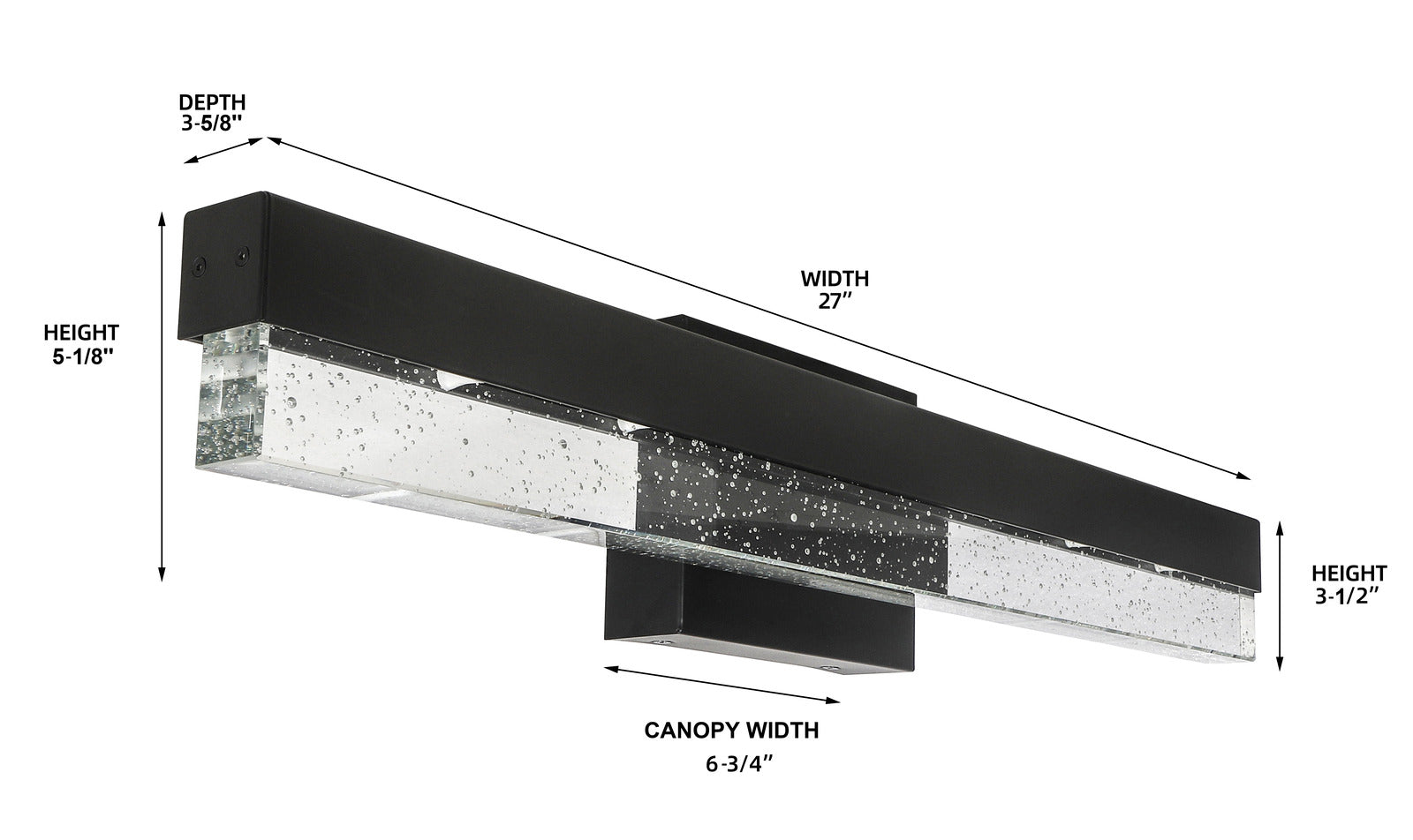 Myth Realm - [3024xx] MRLVN02427 LED Vanity Light Seeded Glass size-options