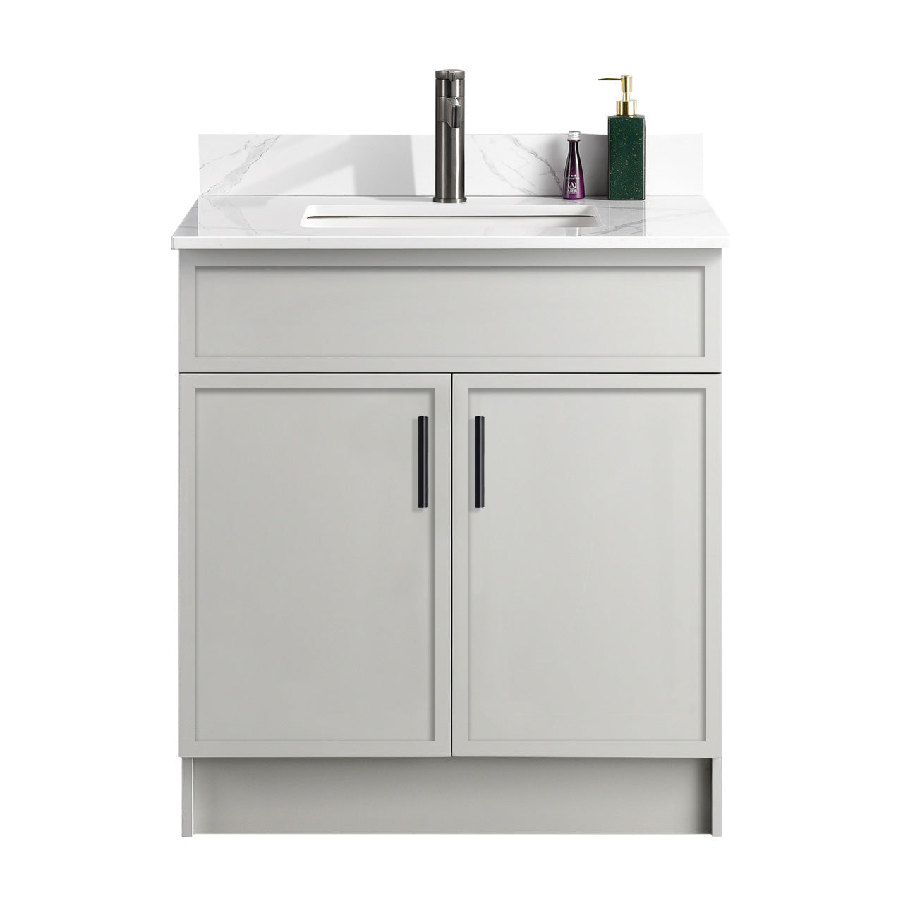 30″ Bathroom Vanity (HDF). Double Doors. Slim Shaker. Free Standing