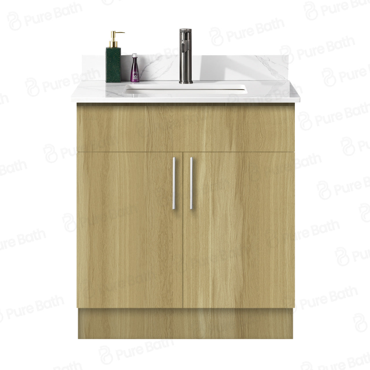 30″ Bathroom Vanity Oak Light (MDF) Free Standing