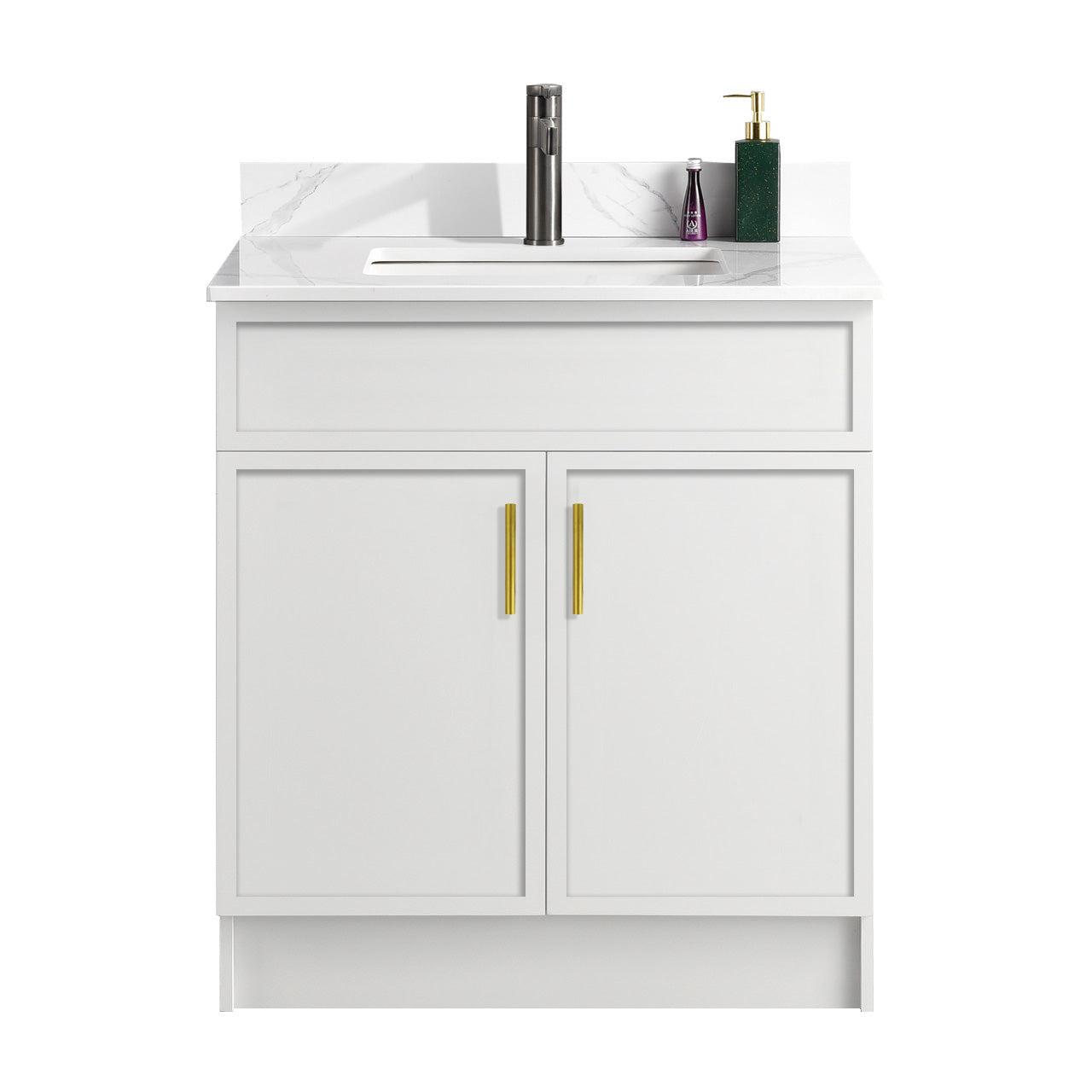 30″ Bathroom Vanity (HDF). Double Doors. Slim Shaker. Free Standing