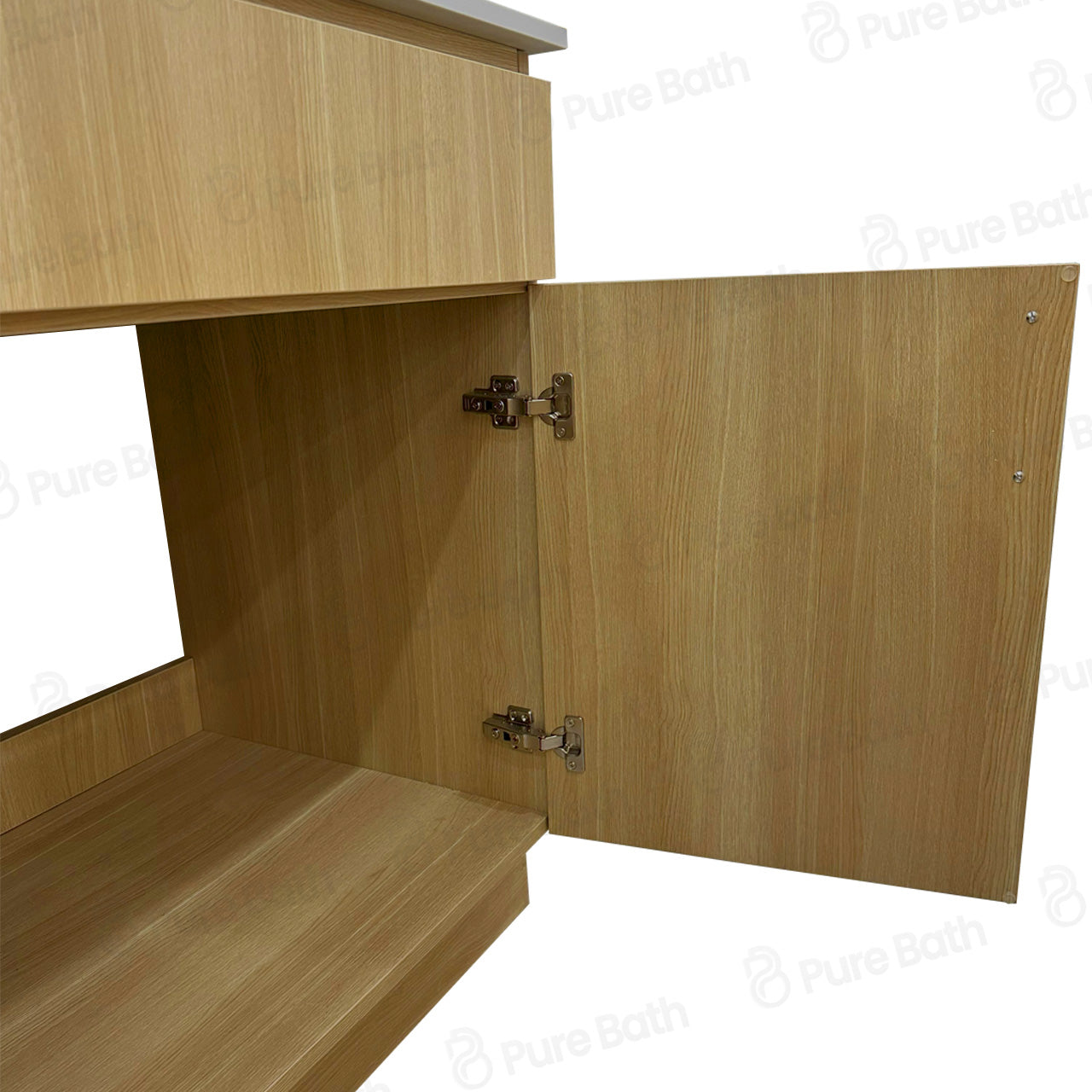 36″ Bathroom Vanity Oak Light (MDF). Free Standing