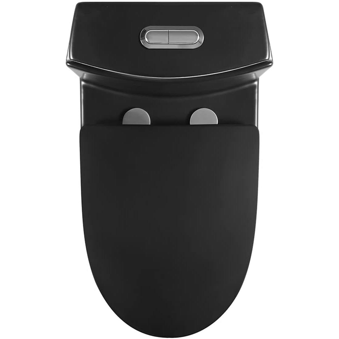 One-Piece Toilet Bowl 0382MB – Black, High-Efficiency Dual Flush with Soft-Close Seat