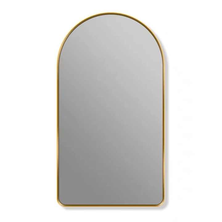 Arch Bathroom Mirror with a Gold Metal Frame. 24"x36"