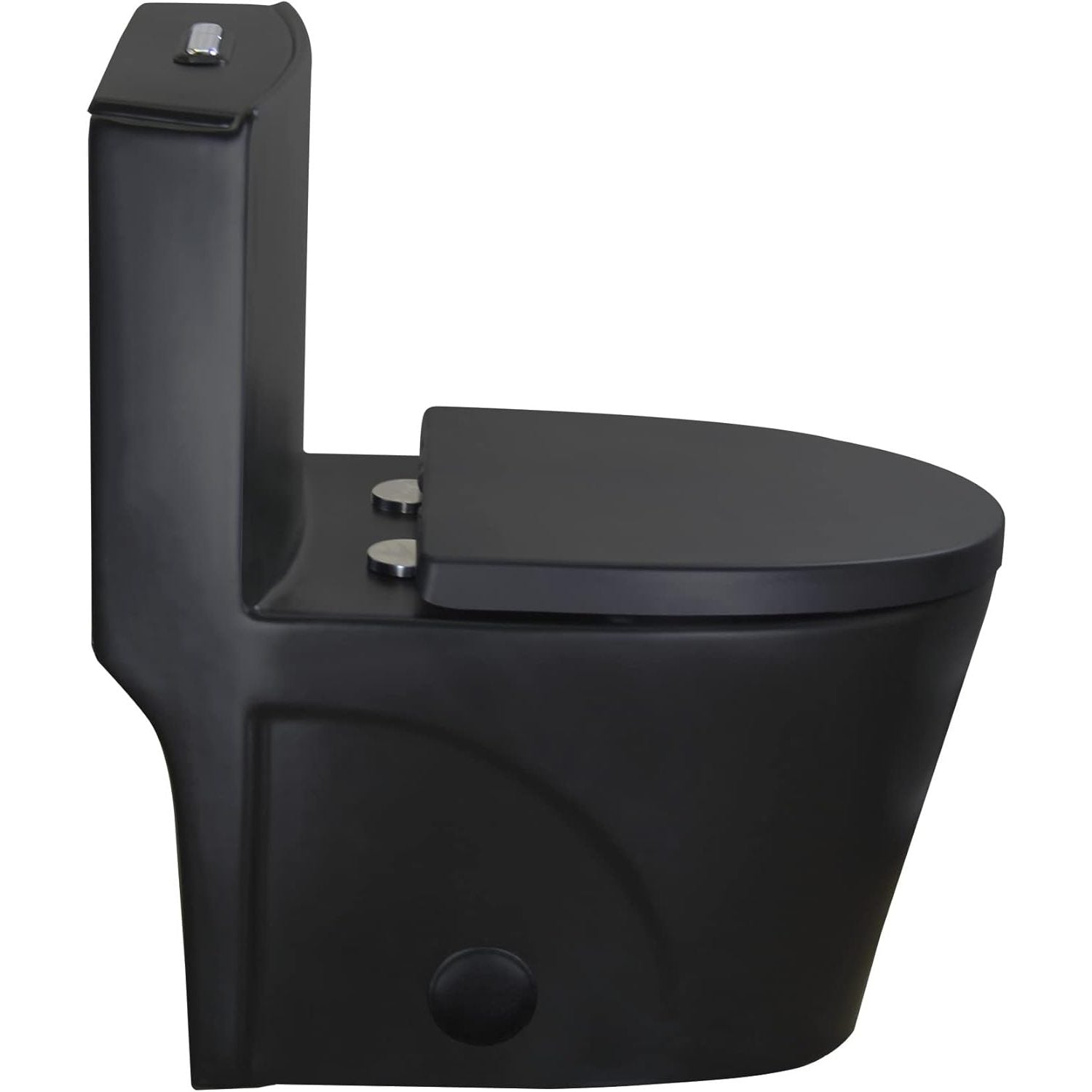 One-Piece Toilet Bowl 0382MB – Black, High-Efficiency Dual Flush with Soft-Close Seat