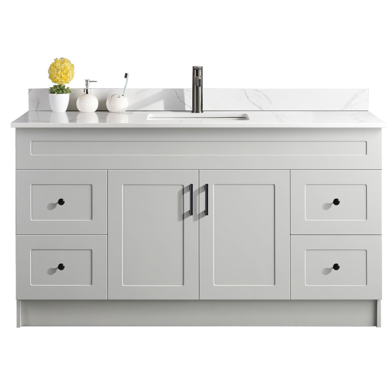 60″ Bathroom Vanity (HDF). Single Sink. Free Standing