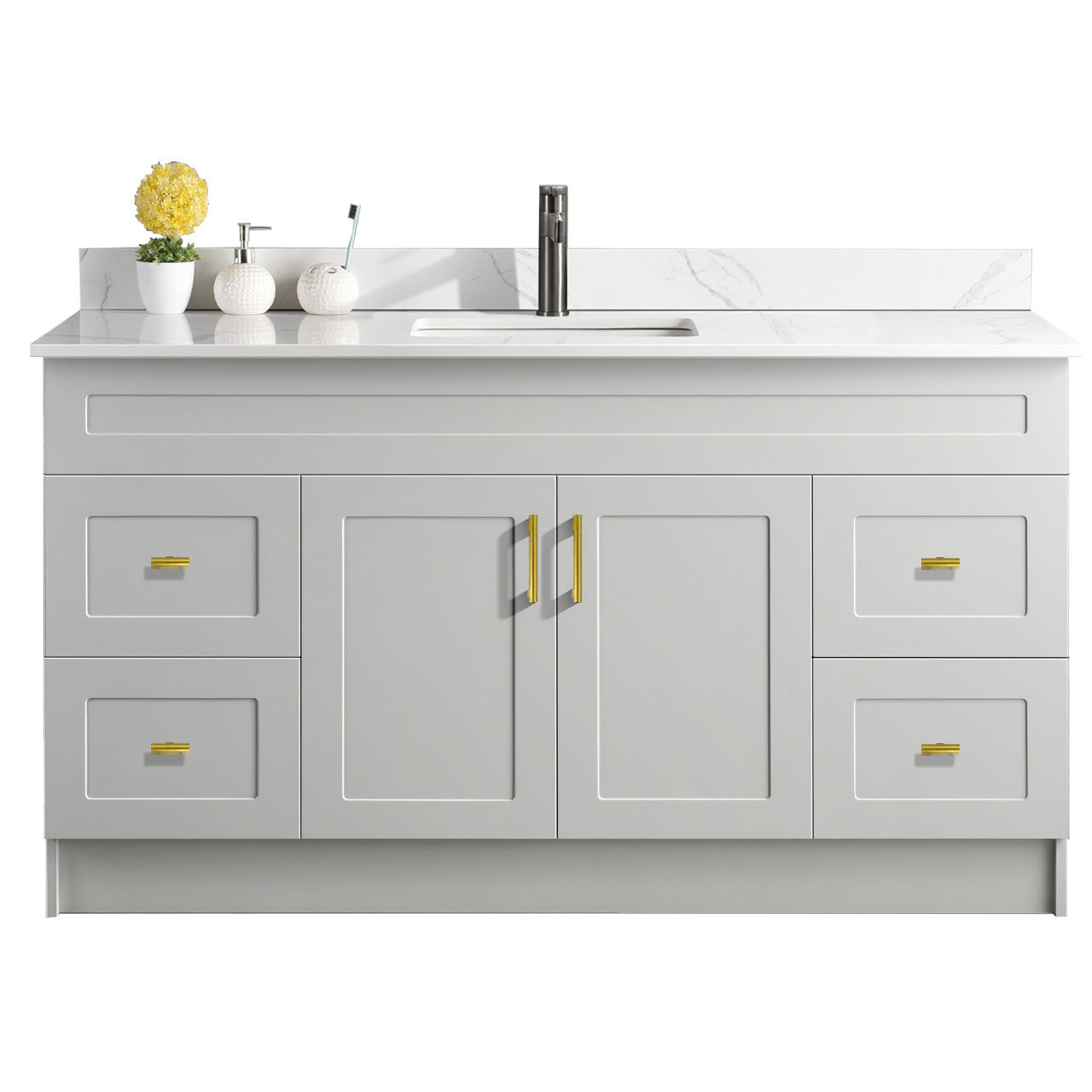 60″ Bathroom Vanity (HDF). Single Sink. Free Standing