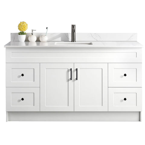 60″ Bathroom Vanity (HDF). Single Sink. Free Standing