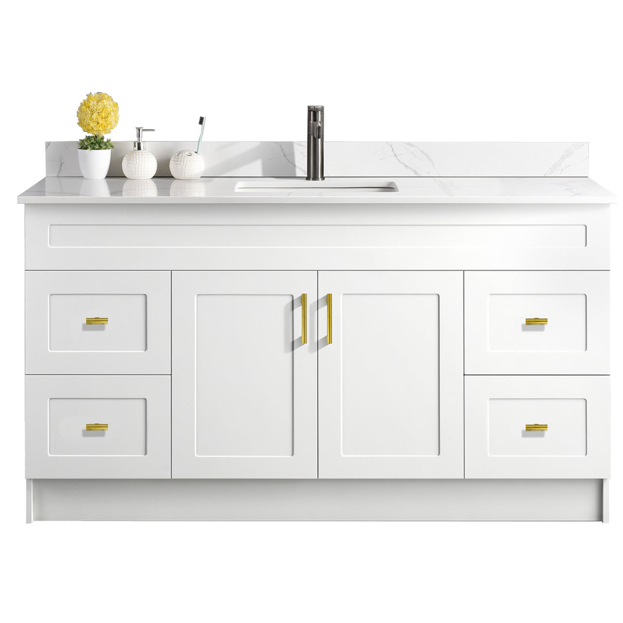 60″ Bathroom Vanity (HDF). Single Sink. Free Standing