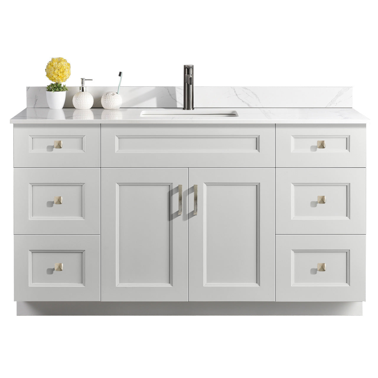 60″ Bathroom Vanity (Pinewood). Single Sink. Free Standing