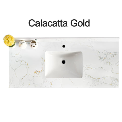 Countertop 61" x 22.5" Calacatta Gold Single Sink