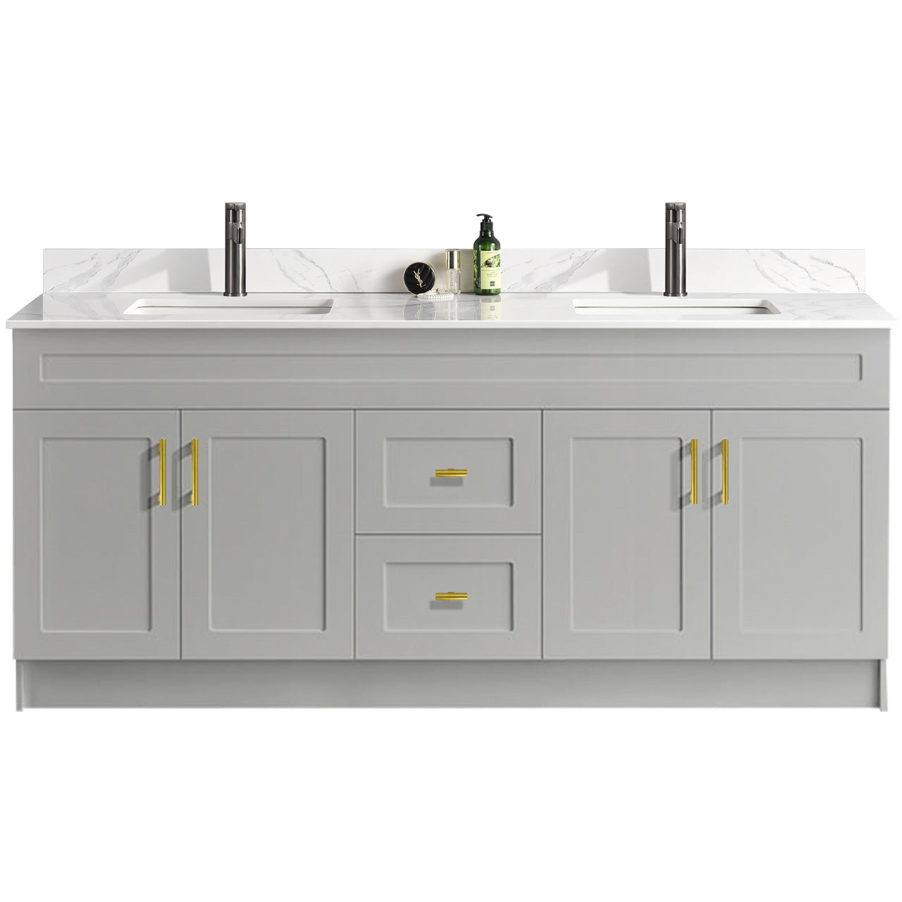 72″ Bathroom Vanity (HDF). Double Sink. Free Standing