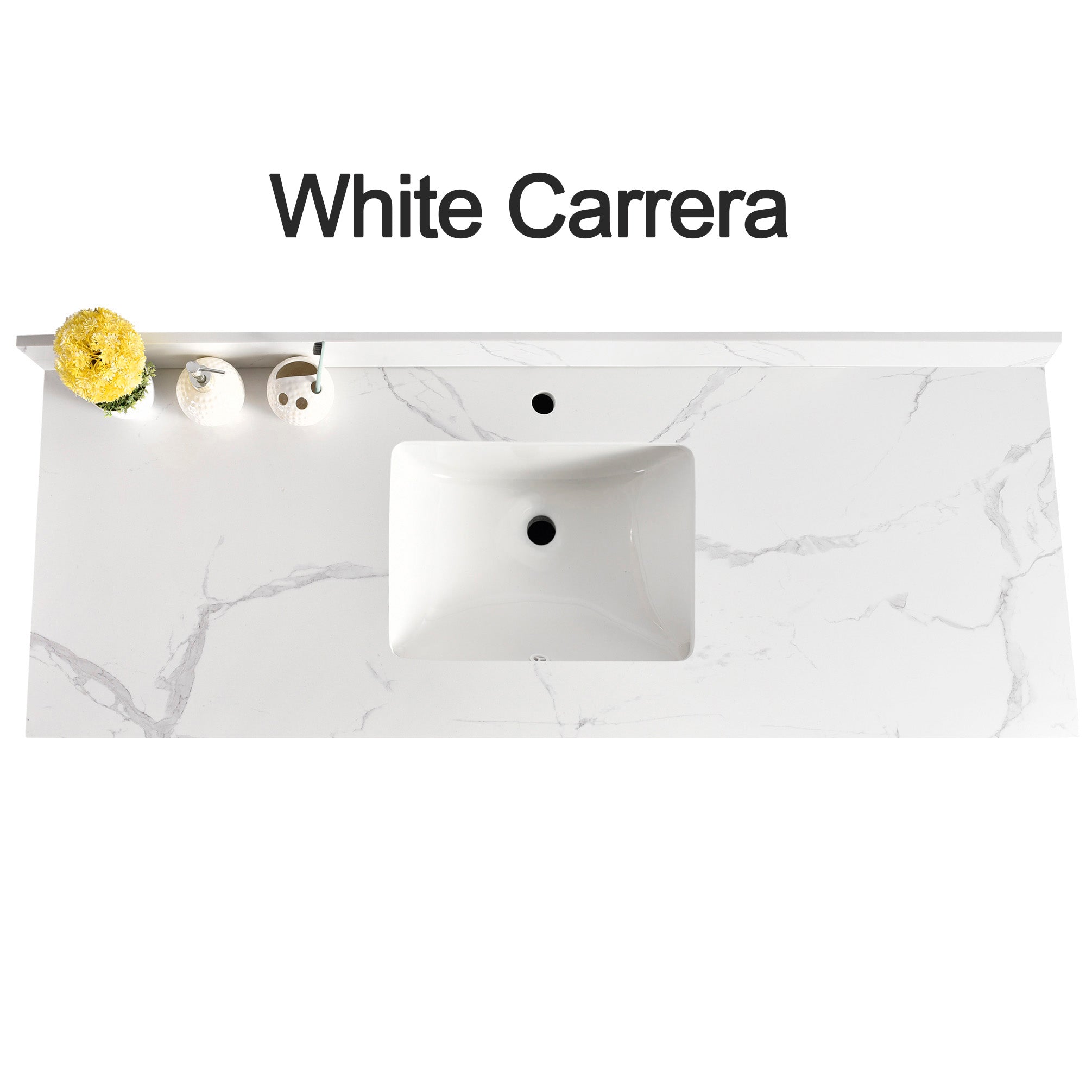 Countertop 73" x 22.5" White Carrera Single Sink