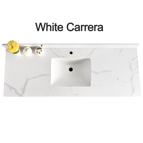 Countertop 73" x 22.5" White Carrera Single Sink