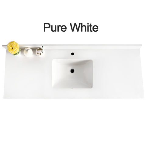 Countertop 73" x 22.5" Pure White Single Sink