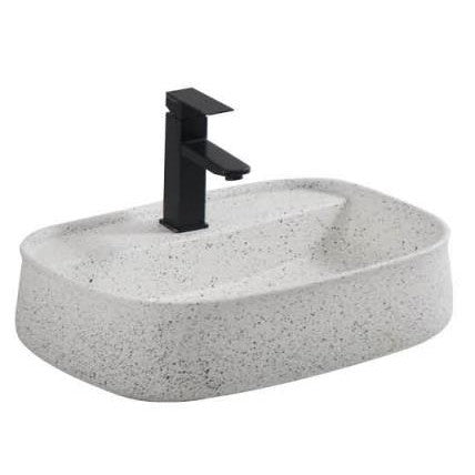 Oval Ceramic Vessel Sink – Terrazzo Speckled Finish 9724A P-409