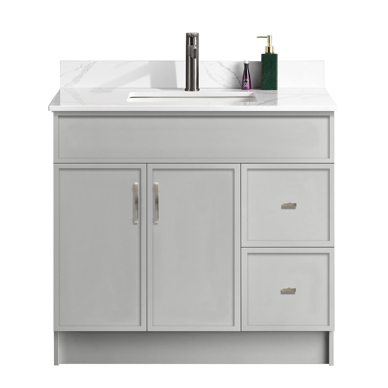 36″ Bathroom Vanity (HDF). Slim Shaker. Free Standing