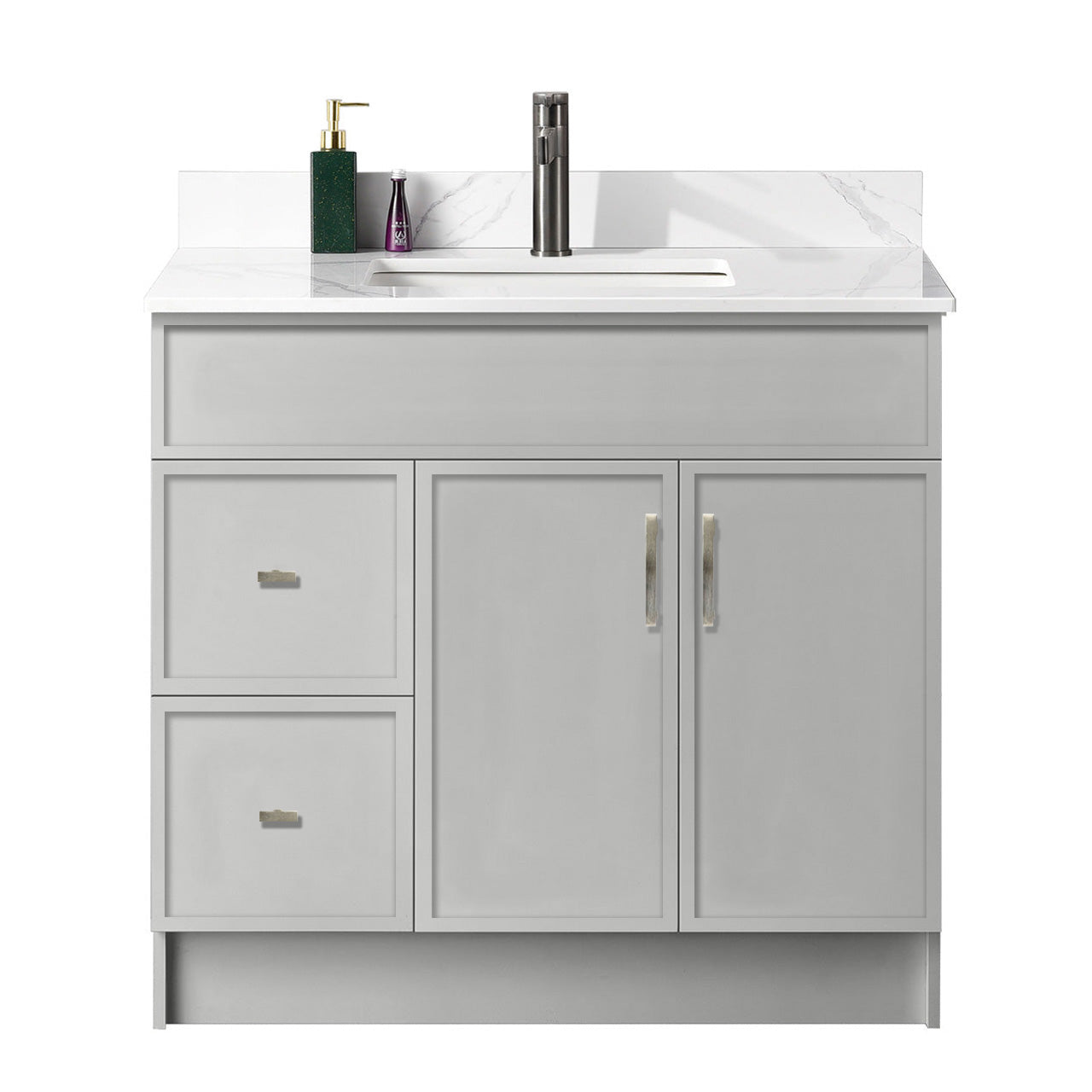 36″ Bathroom Vanity (HDF). Slim Shaker. Free Standing