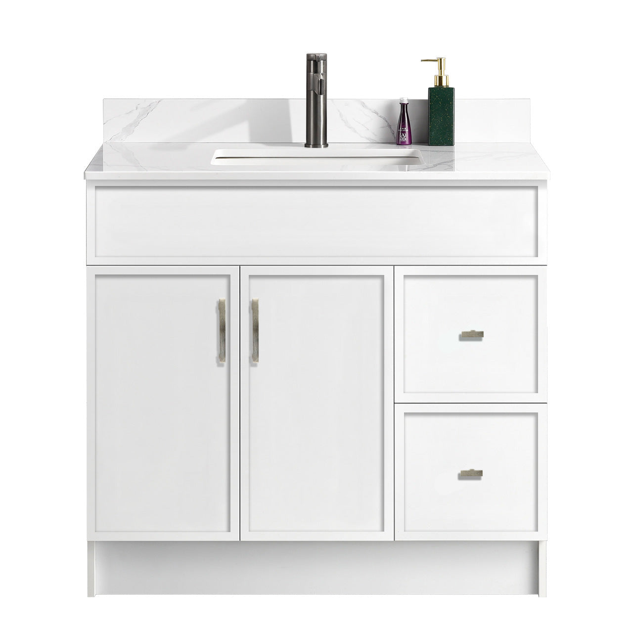 36″ Bathroom Vanity (HDF). Slim Shaker. Free Standing