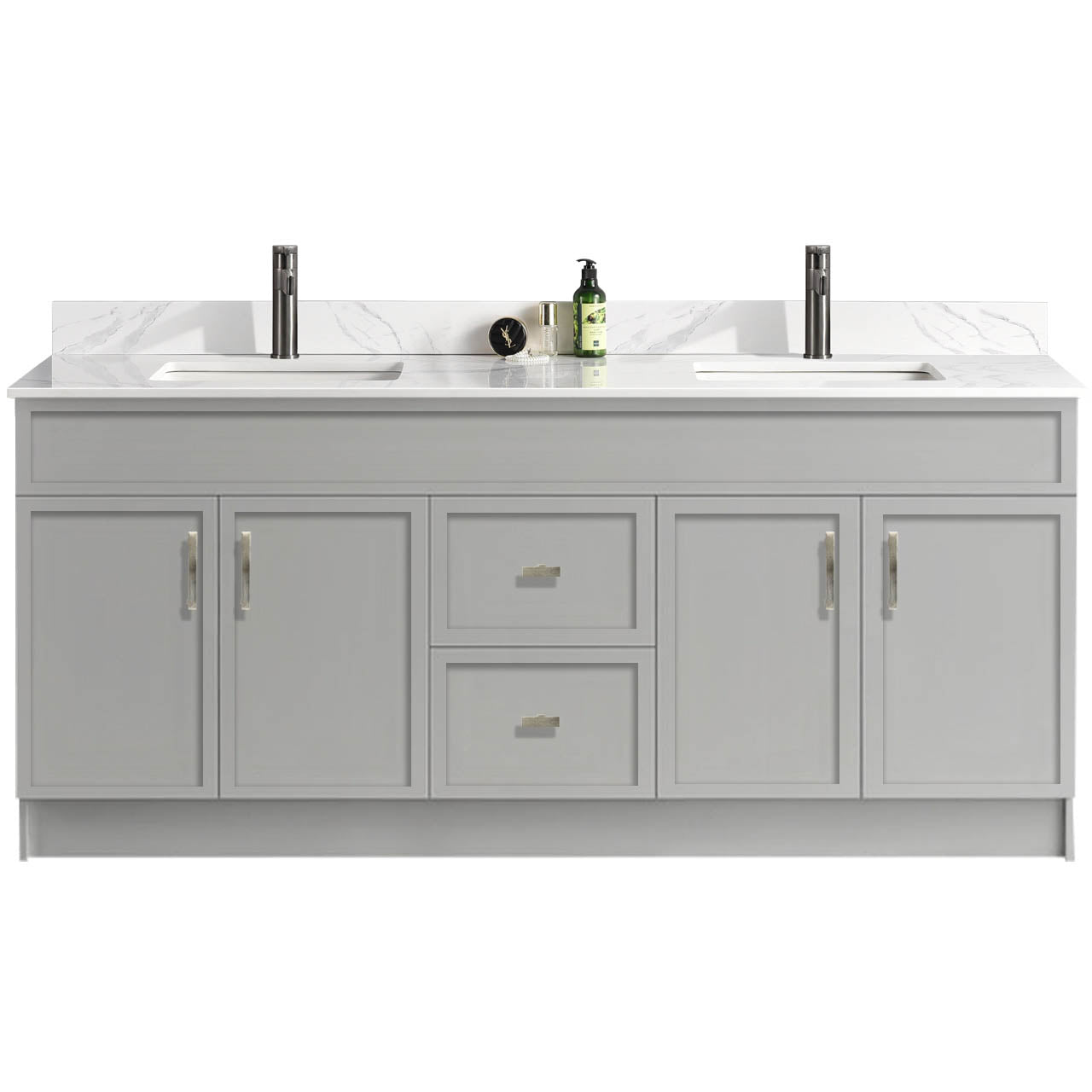 72″ Bathroom Vanity (HDF). Double Sink. Slim Shaker. Free Standing