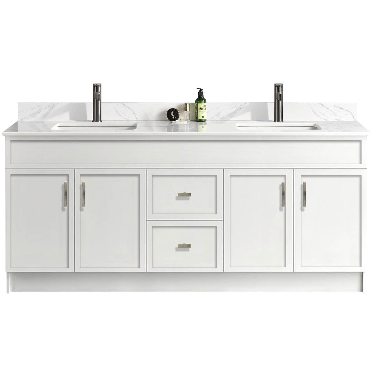 72″ Bathroom Vanity (HDF). Double Sink. Slim Shaker. Free Standing