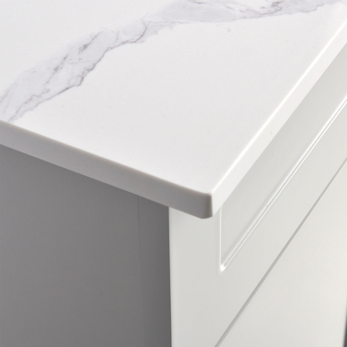 Countertop 61" x 22.5" White Carrera Single Sink