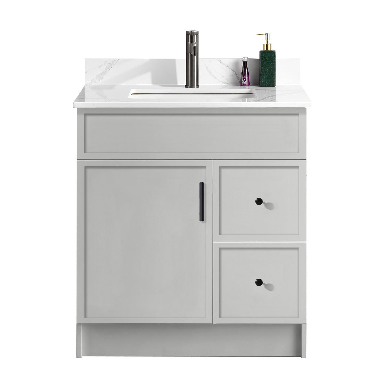 30″ Bathroom Vanity (HDF). Slim Shaker. Free Standing