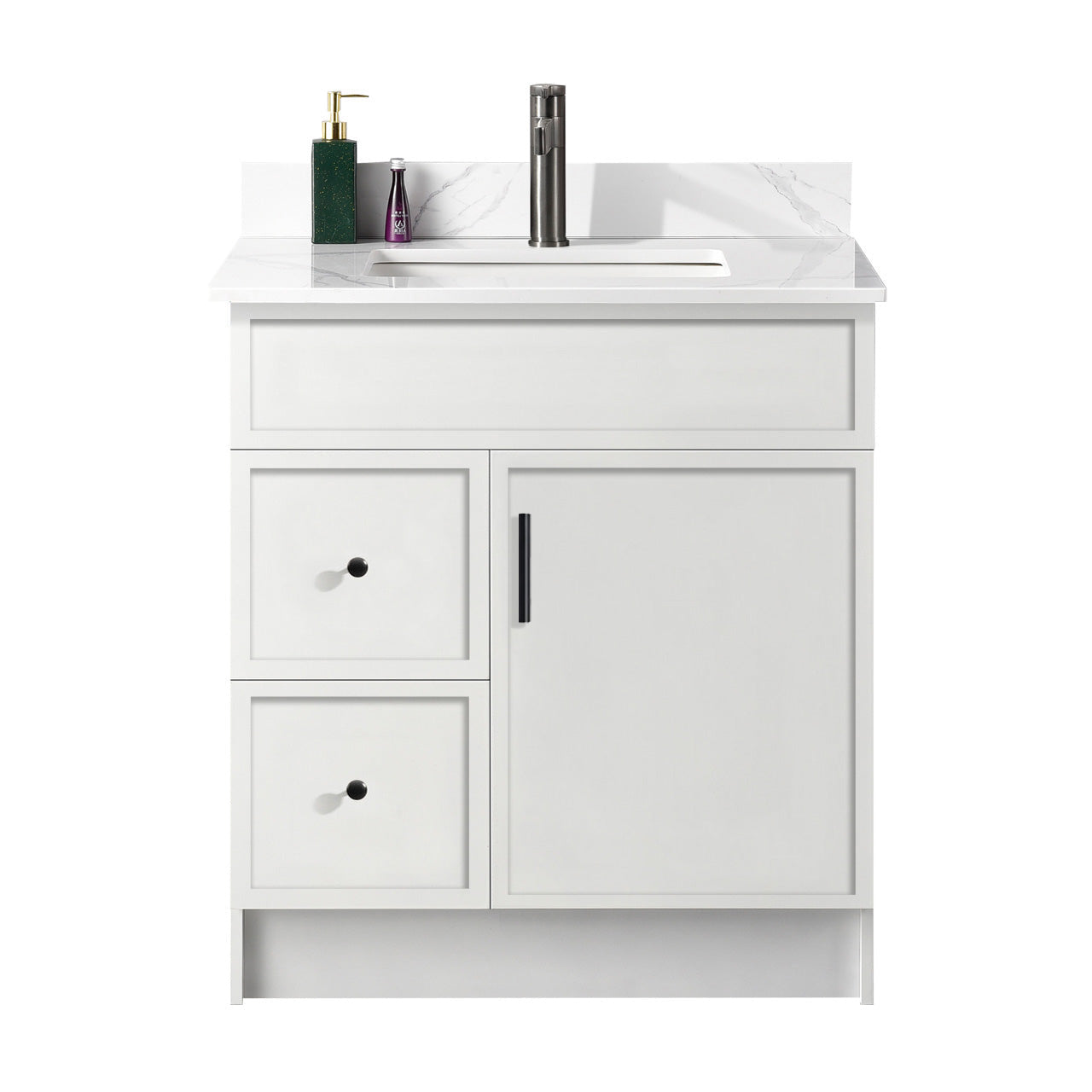 30″ Bathroom Vanity (HDF). Slim Shaker. Free Standing