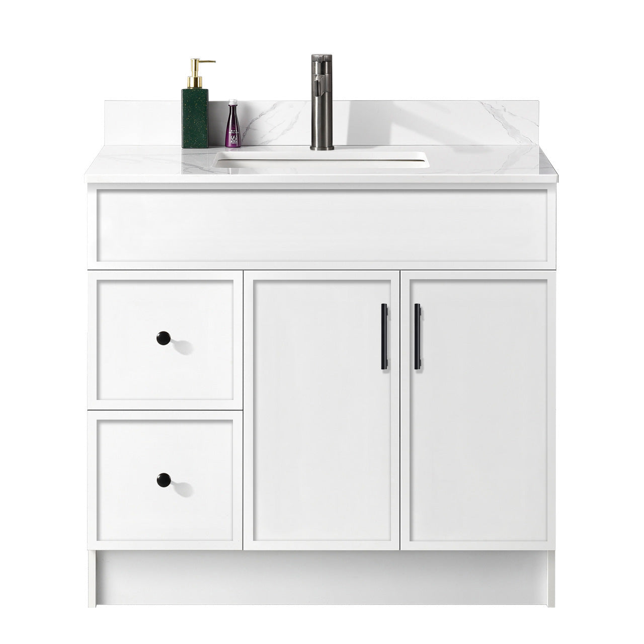 36″ Bathroom Vanity (HDF). Slim Shaker. Free Standing