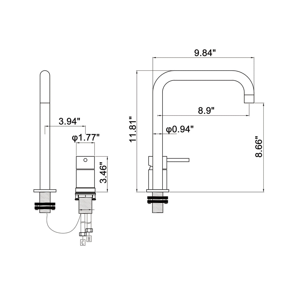 Bathroom Sink Faucet Single Handle Hot Cold Water Mixer CM01164