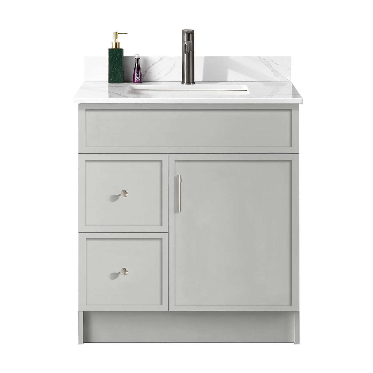 30″ Bathroom Vanity (HDF). Slim Shaker. Free Standing