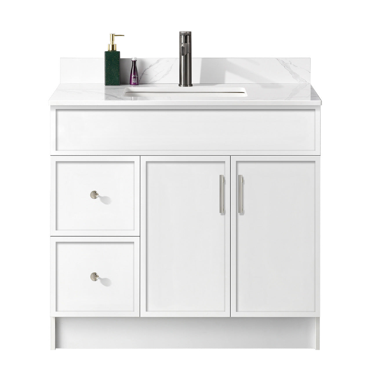 36″ Bathroom Vanity (HDF). Slim Shaker. Free Standing