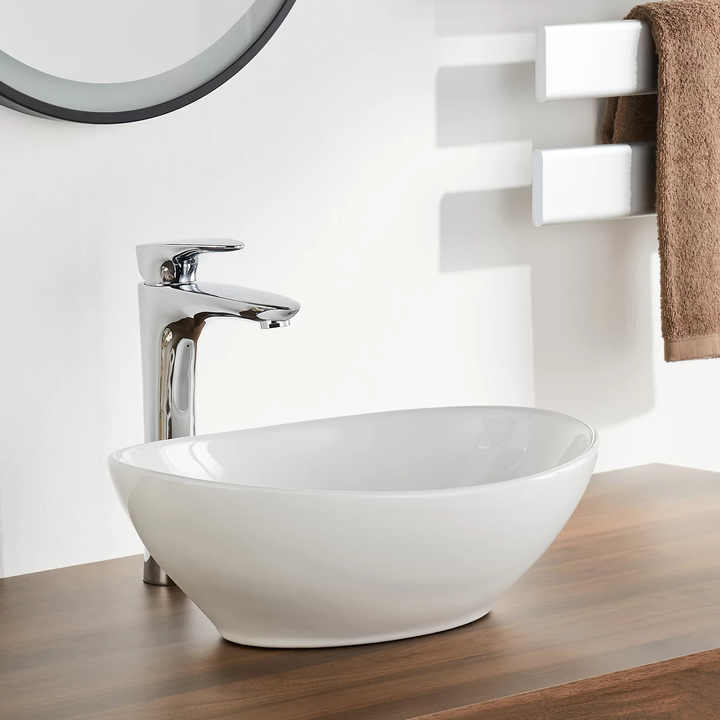 Oval Ceramic Vessel Sink – White Finish 2118