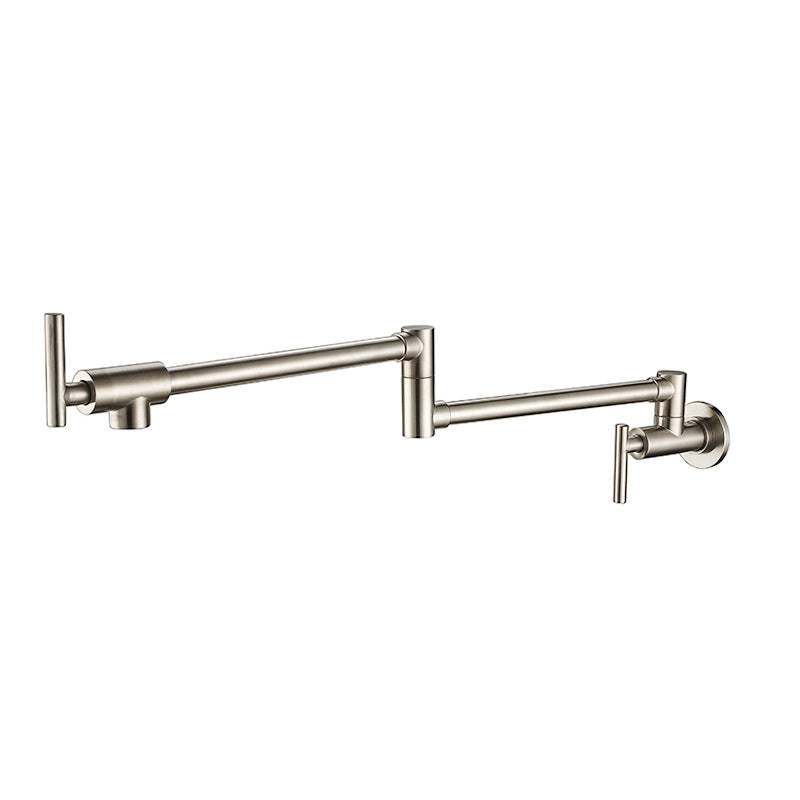 Wall-Mounted Pot Filler Faucet, Folding, Extendable, with Dual Handles CM2205