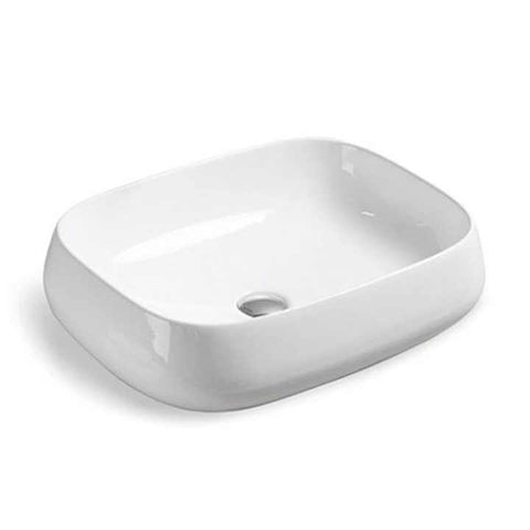 Rectangular Ceramic Vessel Sink – Soft Rounded Design, White Finish 9243