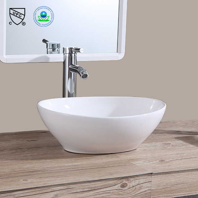 Oval Ceramic Vessel Sink – White Finish 2118