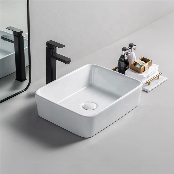 Rectangular Ceramic Vessel Sink – White Finish 8032