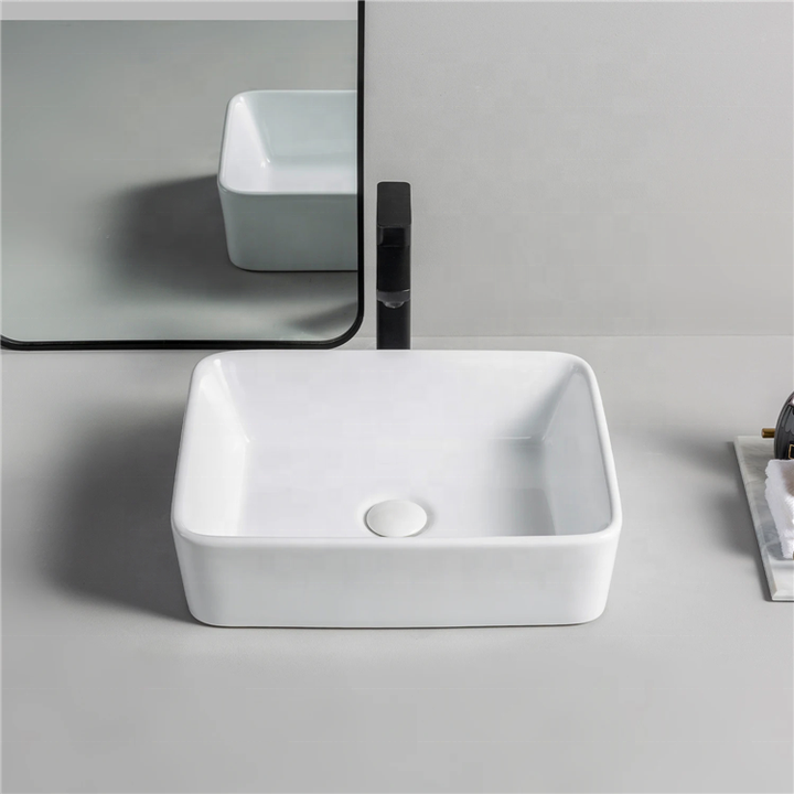 Rectangular Ceramic Vessel Sink – White Finish 8032