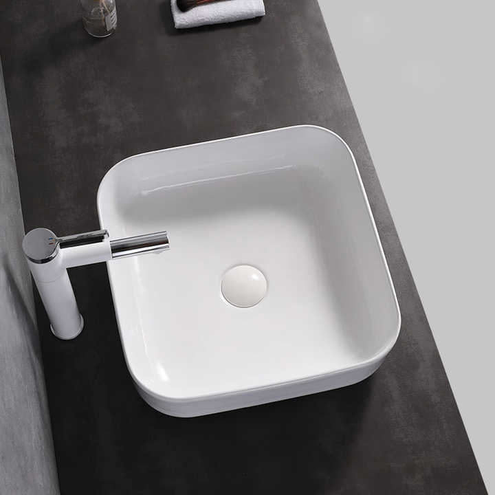 Square Ceramic Vessel Sink – White Finish  2258