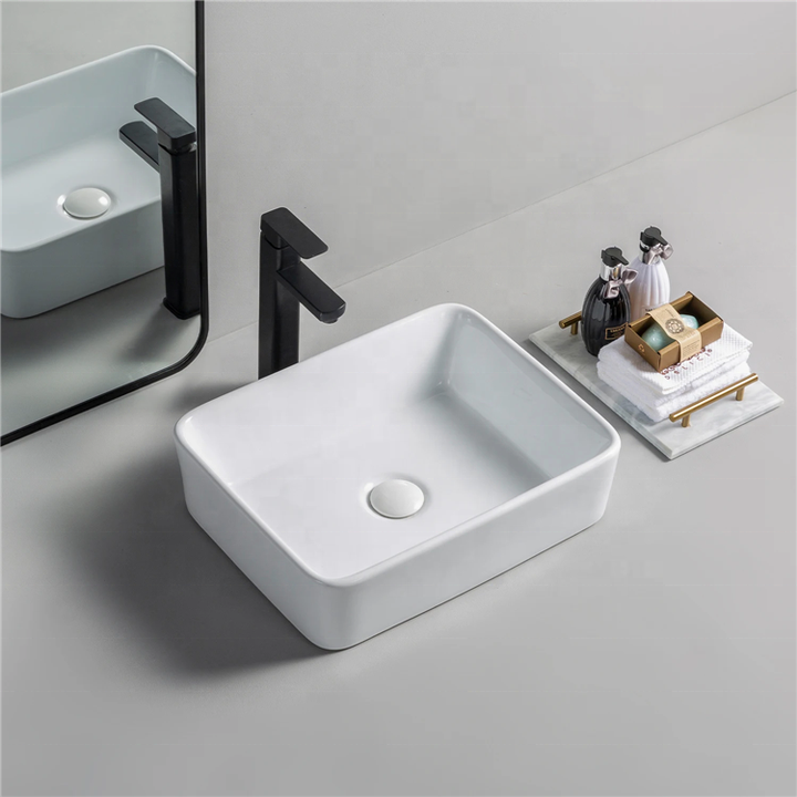 Rectangular Ceramic Vessel Sink – White Finish 8032