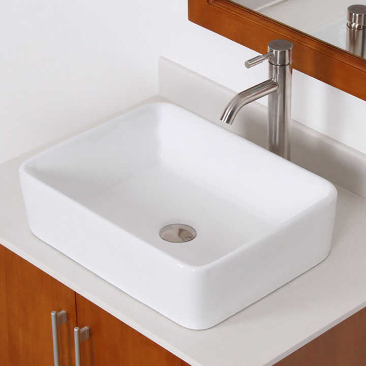 Rectangular Ceramic Vessel Sink – White Finish 8032