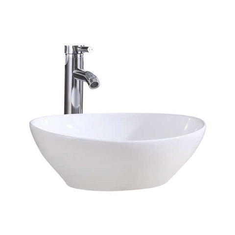 Oval Ceramic Vessel Sink – White Finish 2118