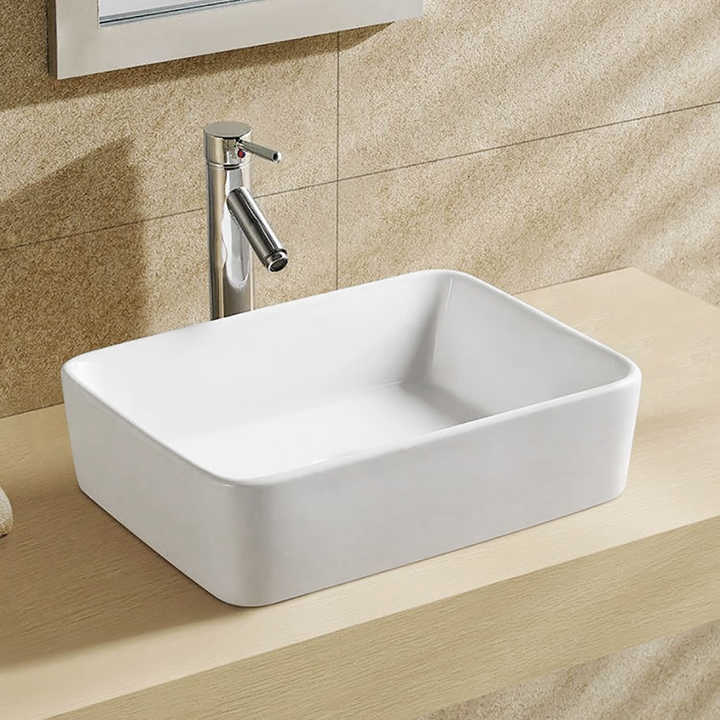 Rectangular Ceramic Vessel Sink – White Finish 8032