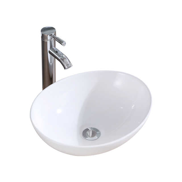 Oval Ceramic Vessel Sink – White Finish 2118