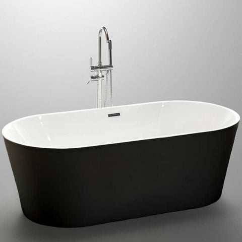 59" Freestanding Tub Black + White CM-7109