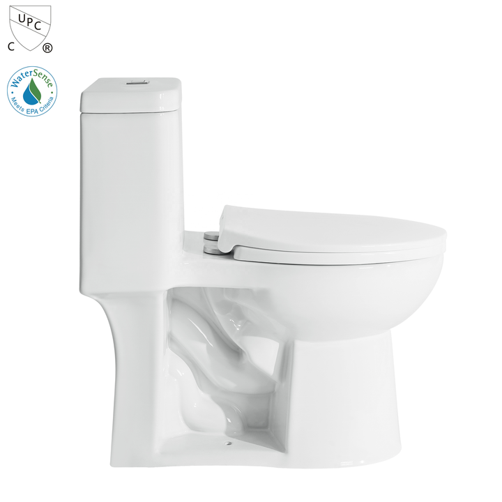 One-Piece Toilet Bowl 2150 – White, High-Efficiency Dual Flush with Soft-Close Seat