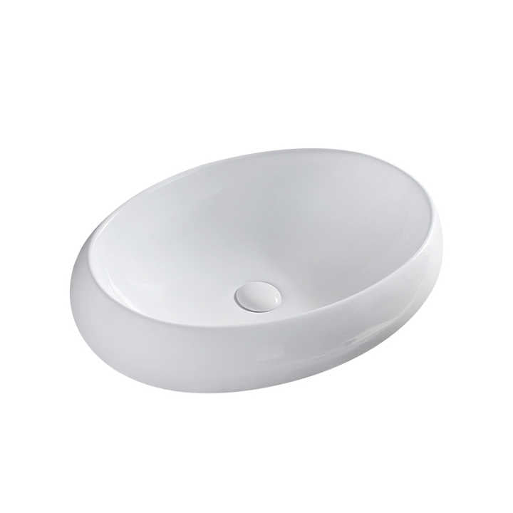 Round Ceramic Vessel Sink – Elevated Edge Design, White Finish 9030B